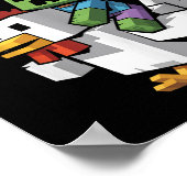 チキンジョッキーピクセルおもしろい ポスター (角)