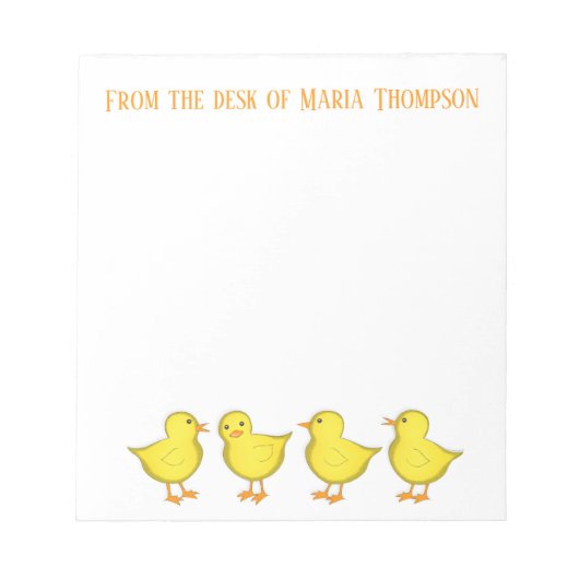 チキンスクラッチシックス春お洒落おもしろい ノートパッド (正面)