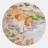 チキンステッカーの秋 ラウンドシール (正面)