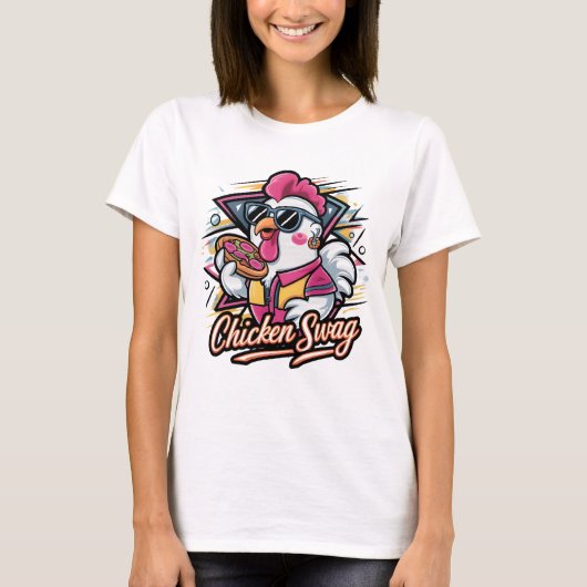 チキンスワッグ：ピザキング Tシャツ (正面)