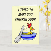 チキンスープのカードを作ろうとした カード (黄色い花)