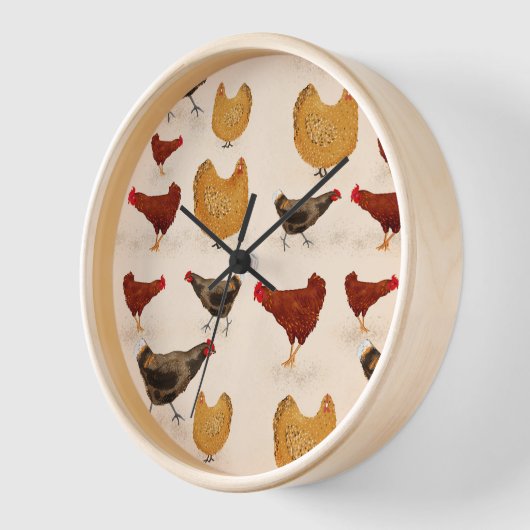 チキンズファームハウスキッチンカワイイ 壁時計 (傾斜)