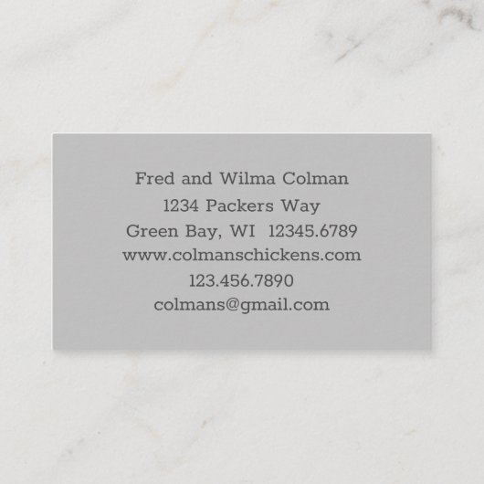 チキンズフレッシュエッグズファーム白黒 名刺 (裏面)