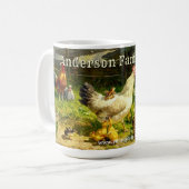 チキンズヘンルースター&ベビーチックオンファーム コーヒーマグカップ (正面左)