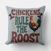 チキンズルールザルーストフ素朴ァームイラストレーション クッション (正面)
