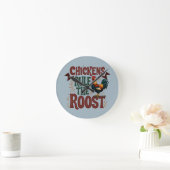 チキンズルールザルーストフ素朴ァームイラストレーション ラウンド壁時計 (ホーム)