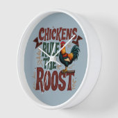 チキンズルールザルーストフ素朴ァームイラストレーション 壁時計 (傾斜)