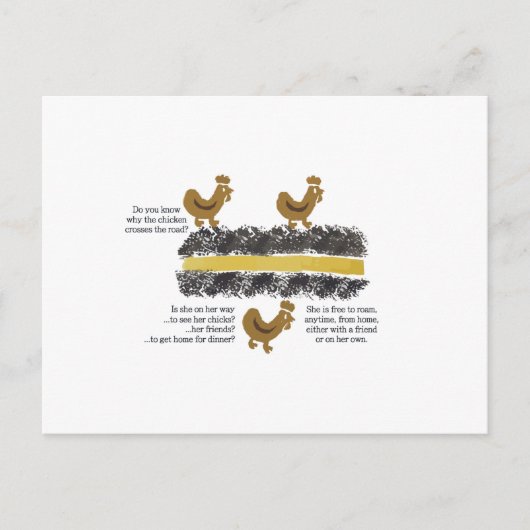 チキンズ・クロス・ザ・ロード・ポストカード ポストカード (正面)