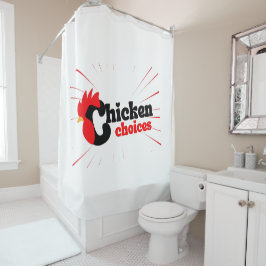 チキンタイポグラフィ シャワーカーテン
