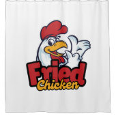 チキンタイポグラフィ シャワーカーテン (正面)