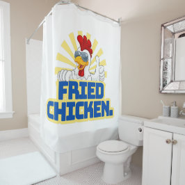 チキンタイポグラフィ シャワーカーテン