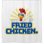 チキンタイポグラフィ シャワーカーテン (正面)