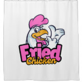 チキンタイポグラフィ シャワーカーテン (正面)