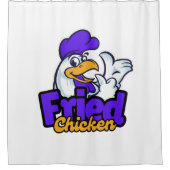 チキンタイポグラフィ シャワーカーテン (正面)