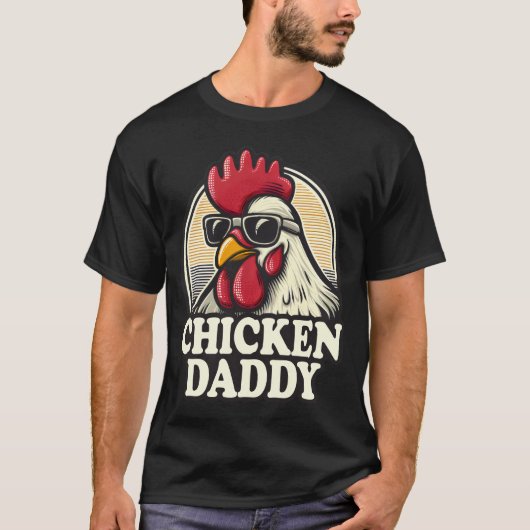 チキンダディおもしろい農家ルースターヴィンテージ Tシャツ (正面)