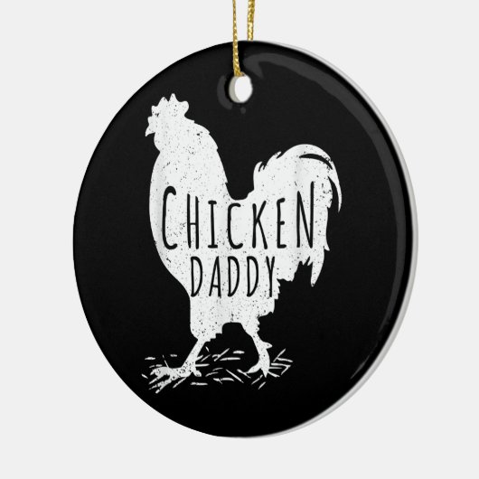 チキンダディパパファーム農家ルースターおもしろい セラミックオーナメント (左)