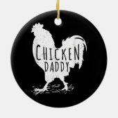 チキンダディパパファーム農家ルースターおもしろい セラミックオーナメント (裏面)