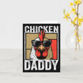 チキンダディールースター農家おもしろいファーズデー カード (黄色い花)