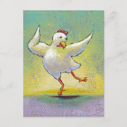 チキンダンサモダンー通訳踊りおもしろいアート ポストカード (正面)