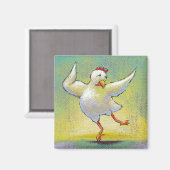 チキンダンサモダンー通訳踊りおもしろいアート マグネット (正面/裏面)