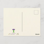 チキンダンスのおもしろい動物カラフル芸術を行う ポストカード (裏面)