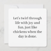 チキンダンスガラ カード (裏面)