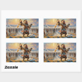 チキンダンス3 長方形シール (シート)