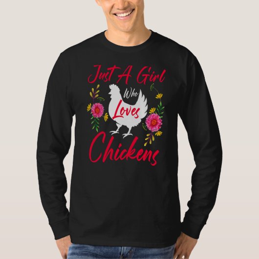チキンチキンが大好きな女の子だけの農家 Tシャツ (正面)