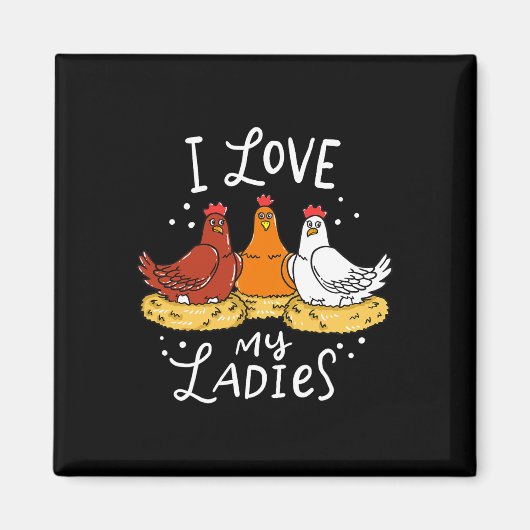 チキンチクスエッグ農家おもしろいギフト マグネット (正面)