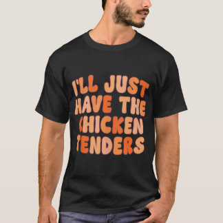 チキンテンダーを持っておもしろいく Tシャツ