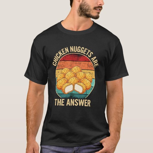 チキンナゲットこそ正解 ファストフード好き Tシャツ (正面)