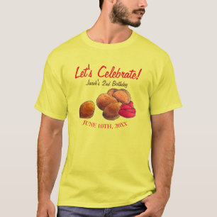 チキンナゲットとケチャップジャンクファストフードグルメ Tシャツ