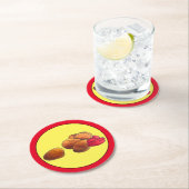 チキンナゲットケチャップジャンクファストフードグルメ ラウンドペーパーコースター (インサイチュ)