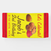 チキンナゲットケチャップジャンクフード誕生日パーティー 横断幕 (横)