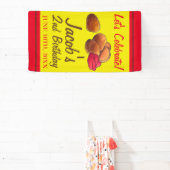 チキンナゲットケチャップジャンクフード誕生日パーティー 横断幕 (インサイチュ)