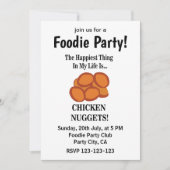 チキンナゲットファストフードグルメパーティー 招待状 (正面)