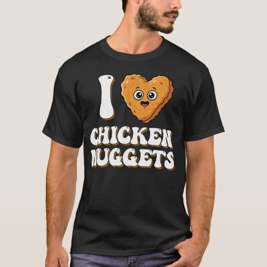 チキンナゲット大好き 面白いフード系 キッズ用 Tシャツ (正面)