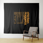 チキンナゲット栄養の事実感謝祭おもしろい タペストリー (インサイチュ(横))