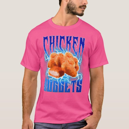 チキンナゲット重い金属 – チキンおもしろいナゲット Tシャツ (正面)