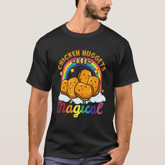 チキンナゲット食べ物ファストフードおもしろい愛 Tシャツ (正面)