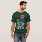 チキンナゲット食品パンおもしろい農家農業 Tシャツ (正面フル)