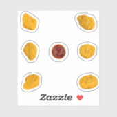 チキンナゲット6パック（ケチャップ付） シール (シート)