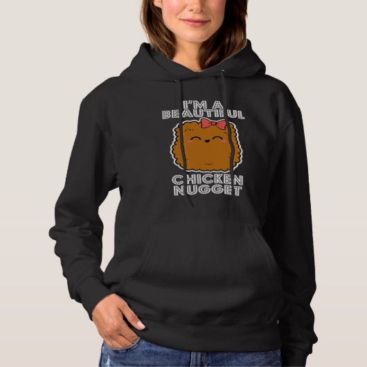 チキンナゲット 女性 クール ファストフード パーカ (正面)