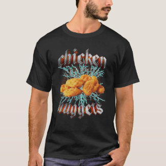 チキンナゲツヘビーメタルワールドツアーハードコアMu Tシャツ