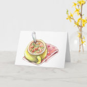 チキンヌードル スープ カード (黄色い花)