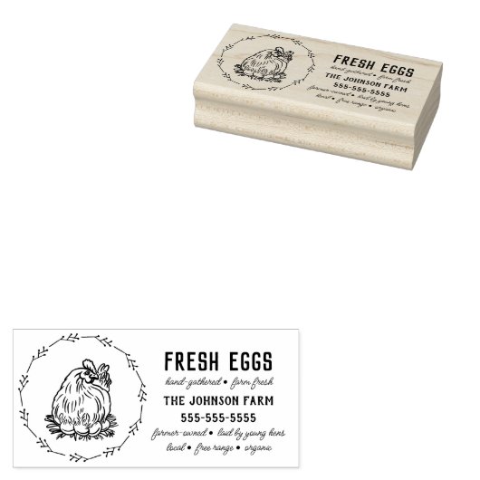 チキンネームファミリーファーム卵カートンゴムスタンプ ラバースタンプ (押印)