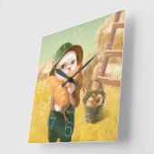 チキンハグ角壁時計 スクエア壁時計 (傾斜)