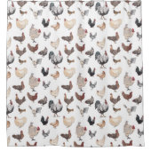 チキンハッピーウォーターカラープリントシャワーカーテン シャワーカーテン (正面)