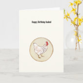 チキンハッピーバースデー カード (黄色い花)