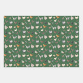 チキンハッピーパターンラッピング紙シート ラッピングペーパーシート (正面3)
